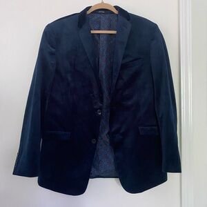 Men’s Navy Velvet Blazer